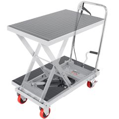 VEVOR Hydraulic Lift Table Cart, 500lbs Capacity 28,5" Lifting Ύψος, Χειροκίνητο Τραπέζι ανύψωσης μονής ψαλίδας με 4 τροχούς και αντιολισθητικό μαξιλαράκι, Υδραυλικό καρότσι με ψαλίδια για χειρισμό υλ