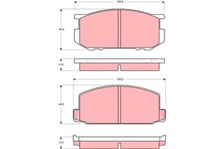 Τακάκια φρένων για TOYOTA COROLLA, CARINA LUCAS 449112140, 449112160, 449114150