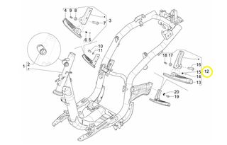 Μαρσπιές Πίσω Αριστερός Piaggio Liberty 50 I-get 4T 3V E5+ 2025+2025 1B001786000N22