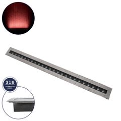 Φωτιστικό UNDERGROUND-REMVI χωνευτό Wall Washer δαπέδου LED 18W κόκκινο χρώμα φωτός 1440lm 10° DC 24V IP68 L100xW9xH7.2cm