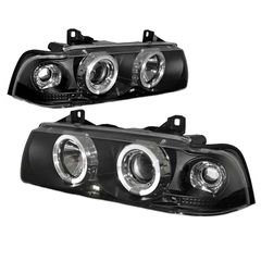 Μπροστινά Φανάρια Set Για Bmw 3 E36 90-99 Sedan / Compact / Touring Angel Eyes & Led Μαύρα H1/H1 Sonar