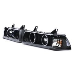 Μπροστινά Φανάρια Set Για Bmw 3 E36 90-99 Sedan / Compact / Touring ccfl Angel Eyes Μαύρα H3/H1 Eagle Eyes