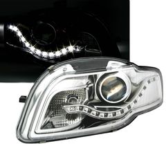 Μπροστινά Φανάρια Set Για Audi A4 B7 04-08 Χρωμίου H9 Με Μοτέρ Eagle Eyes