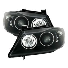Μπροστινά Φανάρια Set Για Bmw 3 E90 / E91 05-08 ccfl Angel Eyes Μαύρα H7/H1 Με Μοτέρ Eagle Eyes
