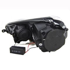 Μπροστινά Φανάρια Set Για Vw Golf V (5) 03-08 ccfl Angel Eyes & Led Μαύρα H7/H1 Με Μοτέρ Eagle Eyes
