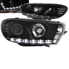 Μπροστινά Φανάρια Set Για Vw Scirocco 08-14 DRL ΜαύραH7/H1 Με Μοτέρ Sonar