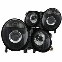 Μπροστινά Φανάρια Set Για Mercedes-Benz E-Class W210 99-02 Projectors Μαύρα H7/H7 Με Ρύθμιση Αέρος Depo