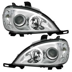 Μπροστινά Φανάρια Set Για Mercedes-Benz ML-Class W163 98-01 Projectors Χρωμίου H7/H7 Με Μοτέρ Depo