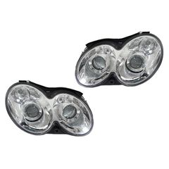 Μπροστινά Φανάρια Set Για Mercedes-Benz CLK W209 03-10 Projectors Χρωμίου H7/H7 Με Ρυθμιστή Αέρος Depo