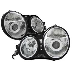 Μπροστινά Φανάρια Set Για Mercedes-Benz E-Class W210 95-98 Projectors Χρωμίου H7/H7 Με Ρυθμιστή Αέρος Depo