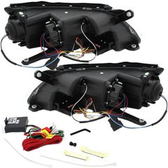 Μπροστινά Φανάρια Set Για Vw Tiguan mk1 07-11 TRU DRL Μαύρα H7/H1 Με Μοτέρ Sonar