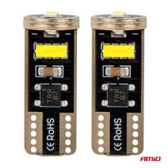 Amio - ΛΑΜΠΑΚΙΑ LED T10e W5W 12/24V 3x2055 SMD LED CAN-BUS ΛΕΥΚΟ - 2 ΤΕΜ. (03720/AM)-thumb-1