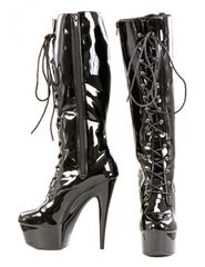 Vinyl Boots Heel 14cm Black-thumb-1