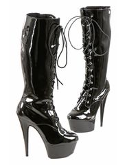 Vinyl Boots Heel 14cm Black