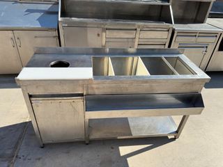 Bar- station με τρύπα ακαθ/των , αμπάρι & τεφλόν 145cm ( 12765)