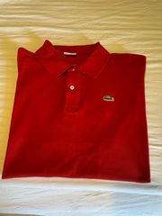 Μπλουζάκι LACOSTE  νούμερο 8 (XXL) κοντομάνικο  χρώματος κόκκινο