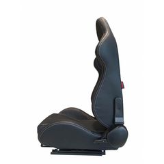 Καθίσματα Bucket Apollo Sport Δερματίνη Μαύρο Με Άσπρες Ραφές Ζευγάρι 2 Τεμαχίων
