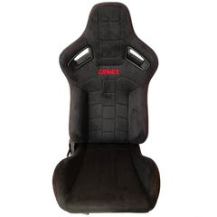 Καθίσματα Bucket R8 Suede Alcantara Μαύρο Με Κόκκινες Ραφές Και Carner Logo Ζευγάρι 2 Τεμαχίων