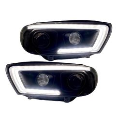 Μπροστινά Φανάρια Set Για Vw Scirocco 08-14 DRL Dynamic Μαύρα H7/H1 Με Μοτέρ Sonar