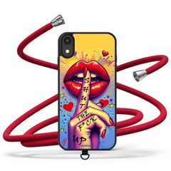 Samsung S908B Galaxy S22 Ultra - CrossBody Strap Θήκη με Universal Λουράκι Κινητού και σχέδιο ShutUP