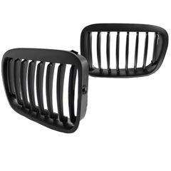 Καρδιές Μάσκας Για Bmw 3 E46 99-01 Sedan/Touring/Compact Μαύρο Ματ Με 8 Γραμμές 2 Τεμάχια