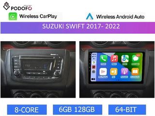 Suzuki Swift (2018-22) 9" Οθόνη Android 13 , 8-πύρηνος, 6GB/128GB, Ασύρματο CarPlay & Android Auto, GPS, DSP