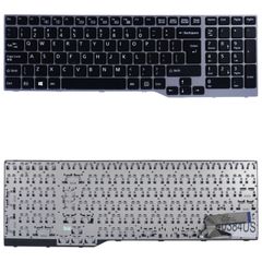 Πληκτρολόγιο Laptop - Keyboard για Fujitsu Lifebook E554 E556 E557 E753 E754 E756 CP670825-03 FJM14B96003D85 002-12856L-HF01 US Black Gray Frame ( Κωδ.40384US )