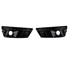 Δίχτυ Προφυλακτήρα Εμπρός Πλαινό Για Audi A4 B9 16-18 RS4 Look Γυαλιστερό Μαύρο Αριστερό & Δεξί 2 Τεμάχια