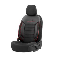 Καλύμματα Αυτοκινήτου Otom Comfortline Design Universal Sued / Rachel / Δερματίνη Σετ Εμπρός / Πίσω 11 Τεμαχίων Μαύρο Με Κόκκινο Ρέλι CMF-218