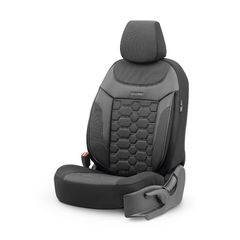 Καλύμματα Αυτοκινήτου Carbon Design Universal Jacquard / Rachel / Δερματίνη Σετ Εμπρός / Πίσω 11 Τεμαχίων Μαύρο - Γκρι CRB-3401