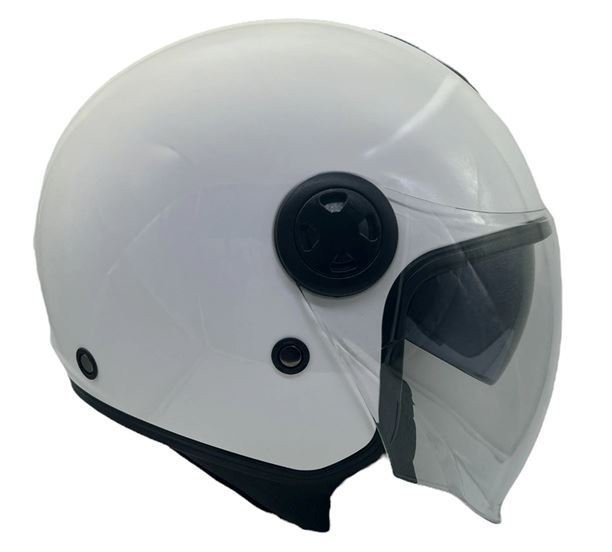 Κράνος FSD617 Καλοκαιρινό JET Helmet Λευκό με φιμέ ζελατίνα εσωτερική