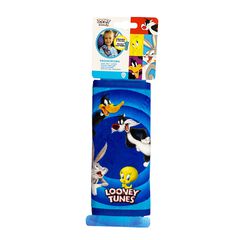 Μαξιλαράκι Ζώνης Ασφαλείας Looney Tunes ''Tweety-Bugs Bunny-Daffy Duck-Sylvester'' Βελούδινο Μπλε 1 Τεμάχιο
