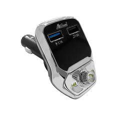Fm Transmitter Με Bluetooth, Φορτιστής 2 USB, Οθόνη LCD Και Τηλεχειριστήριο Als-A688 24 Volt Ασημί-Μαύρο 1 Τεμάχιο