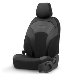 Καλύμματα Αυτοκινήτου Otom Moon Design Universal Βαμβακερό Ύφασμα / Rachel / Δερματίνη Σετ Εμπρός / Πίσω 11 Τεμαχίων Μαύρο MON-1901