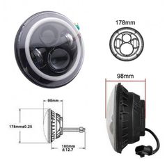 Μπροστινά Φανάρια Set Για Jeep Wrangler 96+ / Mercedes-Benz G-Class W463 / Hummer H1/H2 / Harley-Davidson Led Angel Eyes / DRL Projectors Μαύρα