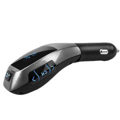 FM Transmitter X5 Με Bluetooth Microsd Και Οθόνη LCD 12 Volt Μαύρο/Ασημί 1 Τεμάχιο-thumb-1