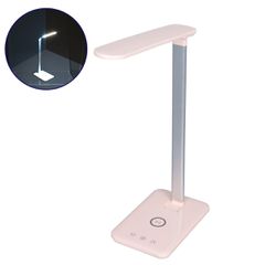 Μοντέρνο Φωτιστικό Γραφείου Ροζ LED 10 Watt 1000lm DC 5V Αφής & Καλώδιο Τροφοδοσίας USB με Ασύρματη Φόρτιση - Wireless Charger - CCT Θερμό Λευκό 2700K - Φυσικό Λευκό 4500K - Ψυχρό Λευκό 6000K Dimmable