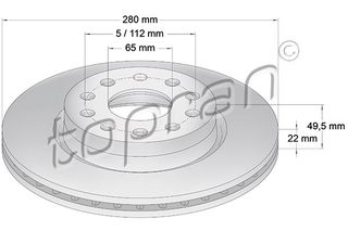 TOPRAN 110 074 - ΔIΣKOΠΛAKEΣ EMΠPOΣ VW GOLF5 04-