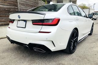 ΠΙΣΩ ΣΠΟΙΛΕΡ Rear Bumper Valance Diffuser With Chrome Exhaust Tips BMW 3 Series G20 G28 Sedan G21 Touring (2018-up) M340i M Look Piano Black-thumb-7