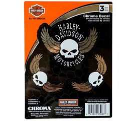 Αυτοκόλλητα Harley-Davidson Νεκροκεφαλές με φτερά 3τμχ | Harley-Davidson Decals Skull with Wings Classic