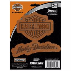 Αυτοκόλλητα Harley-Davidson με όψη δέρματος 2τμχ | Harley-Davidson Decal Chroma Bar & Shield Leather Look