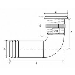 Υδρορροή Γωνιακή Με Inox Καπάκι Φ30