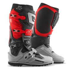 ΜΠΟΤΕΣ MX ENDURO GORE TEX ΜΑΥΡΟ ΚΟΚΚΙΝΟ ΓΚΡΙ  SG22 | GAERNE