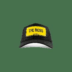 The Boss Μαύρο jockey καπέλο με rubber patch - John Hatter & Co