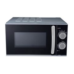 Φούρνος μικροκυμάτων 700W Robin GW-900 μαύρος-ασημί 25lt με περιστρεφόμενο δίσκο Π48xΒ36xΥ28cm