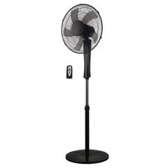 Ανεμιστήρας ορθοστάτης διάμετρος φ40cm 45W μοτέρ 3 ταχύτητες 5 πτερύγια σε μαύρο χρώμα με τηλεχειριστήριο
