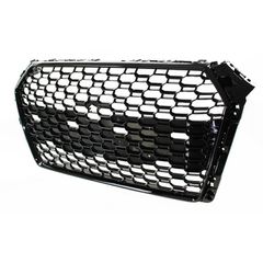 Μάσκα Για Audi A4 B9 16-19 RS4 Look Κυψελωτή Γυαλιστερό Μαύρο 1 Τεμάχιο Made in Taiwan