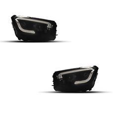 Μπροστινά Φανάρια Set Για Mercedes-Benz GLC C253/X253 Upgrade Σε Facelift Look 2020-2021 Μαύρα Full Led DRL Με Μοτέρ Carner