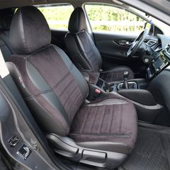 Καλύμματα Αυτοκινήτου Otom Custom Fit Για Nissan Qashqai J11 2014-2021 Sued / Rachel / Δερματίνη Σετ Εμπρός / Πίσω 15 Τεμαχίων Μαύρο-Γκρι 47014_ΚV_LD