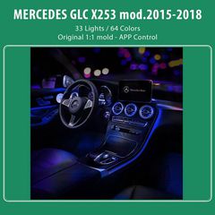 Ambient Light Full Kit Για Mercedes-Benz GLC-Class X253 19-22 Με Bluetooth Με 33 Φώτα / 64 Χρώματα
